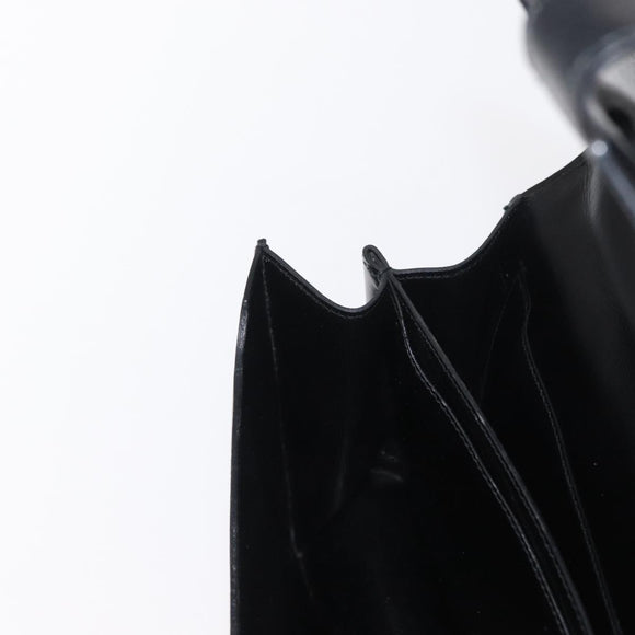 HERMES Dolly Shoulder Bag Leather Black Gold Auth fm4990