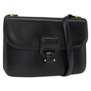 HERMES Dolly Schultertasche Leder Schwarz Gold Auth fm4990-1