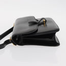 HERMES Dolly Shoulder Bag Leather Black Gold Auth fm4990-5