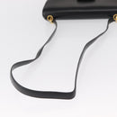 HERMES Dolly Shoulder Bag Leather Black Gold Auth fm4990-7