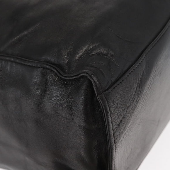 CHANEL COCO Mark Chain Shoulder Bag Leather Black Gold CC Auth fm4991