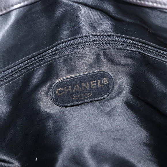 CHANEL COCO Mark Chain Shoulder Bag Leather Black Gold CC Auth fm4991