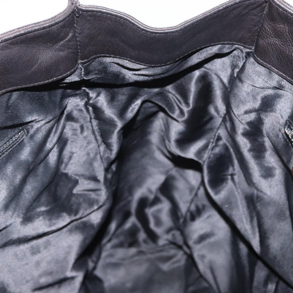 CHANEL COCO Mark Chain Shoulder Bag Leather Black Gold CC Auth fm4991