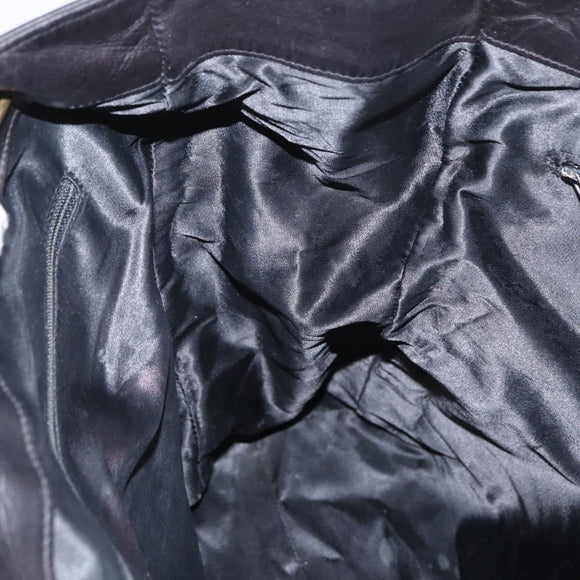 CHANEL COCO Mark Chain Shoulder Bag Leather Black Gold CC Auth fm4991