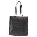 CHANEL COCO Mark Chain Shoulder Bag Leather Black Gold CC Auth fm4991-13