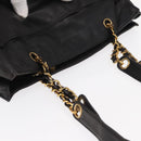 CHANEL COCO Mark Chain Shoulder Bag Leather Black Gold CC Auth fm4991-6