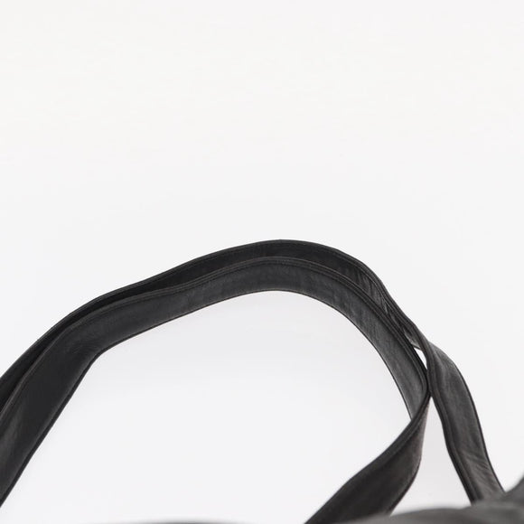 CHANEL COCO Mark Chain Shoulder Bag Leather Black Gold CC Auth fm4991