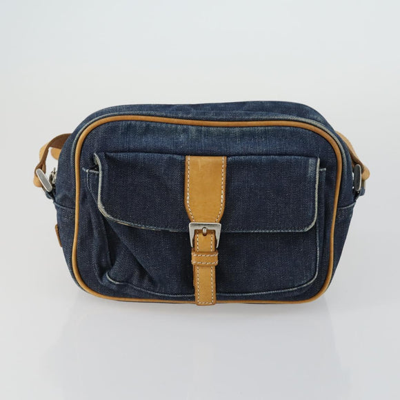 BURBERRY Nova Check Shoulder Bag Canvas 4 Set Beige Navy Auth fm4993