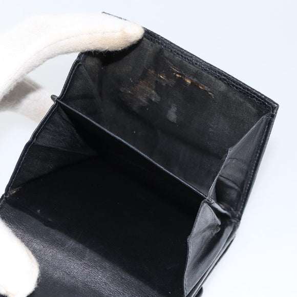 CHANEL Wallet Caviar Skin Black Gold CC Auth fm4996