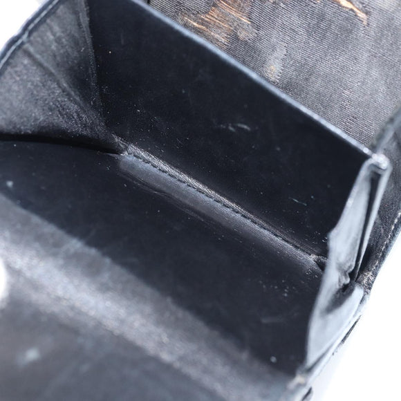 CHANEL Wallet Caviar Skin Black Gold CC Auth fm4996