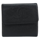CHANEL Wallet Caviar Skin Black Gold CC Auth fm4996-13