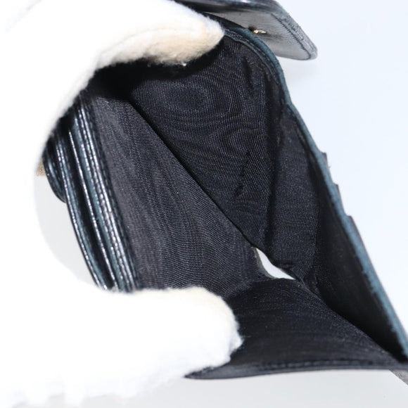 CHANEL Wallet Caviar Skin Black Gold CC Auth fm4996