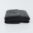 CHANEL Wallet Caviar Skin Black Gold CC Auth fm4996-4