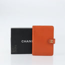 CHANEL Day Planner Cover Leather Orange Gold CC Auth fm4997-12