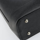 BURBERRY Nova Check Hand Bag Leather Black Silver Auth fm5001-14