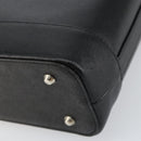 BURBERRY Nova Check Hand Bag Leather Black Silver Auth fm5001-15