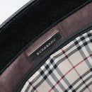 BURBERRY Nova Check Hand Bag Leather Black Silver Auth fm5001-10
