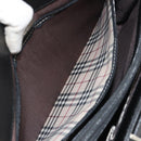 BURBERRY Nova Check Hand Bag Leather Black Silver Auth fm5001-21