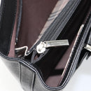 BURBERRY Nova Check Hand Bag Leather Black Silver Auth fm5001-22