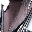 BURBERRY Nova Check Hand Bag Leather Black Silver Auth fm5001-23