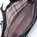 BURBERRY Nova Check Hand Bag Leather Black Silver Auth fm5001-24