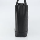 BURBERRY Nova Check Hand Bag Leather Black Silver Auth fm5001-3