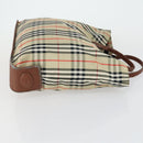 BURBERRY Nova Check Hand Bag PVC Leather Canvas 2 Set Beige Auth fm5002-12