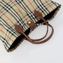 BURBERRY Nova Check Hand Bag PVC Leather Canvas 2 Set Beige Auth fm5002-13