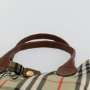 BURBERRY Nova Check Hand Bag PVC Leather Canvas 2 Set Beige Auth fm5002-14