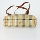 BURBERRY Nova Check Hand Bag PVC Leather Canvas 2 Set Beige Auth fm5002-7