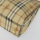 BURBERRY Nova Check Hand Bag PVC Leather Canvas 2 Set Beige Auth fm5002-8