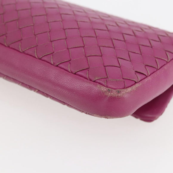 BOTTEGA VENETA INTRECCIATO Pouch Leather Pink 233813 Auth fm5005