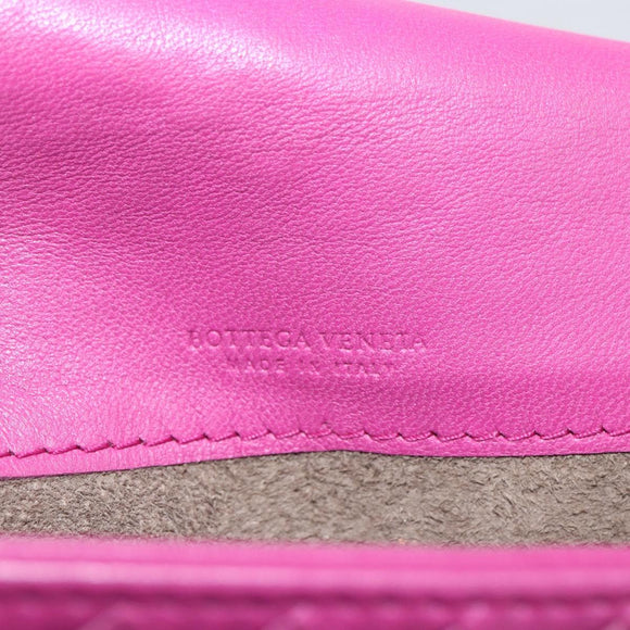 BOTTEGA VENETA INTRECCIATO Pouch Leather Pink 233813 Auth fm5005