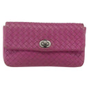 BOTTEGA VENETA INTRECCIATO Pouch Leather Pink 233813 Auth fm5005-13