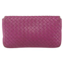 BOTTEGA VENETA INTRECCIATO Pouch Leather Pink 233813 Auth fm5005-2