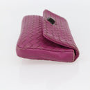 BOTTEGA VENETA INTRECCIATO Pouch Leather Pink 233813 Auth fm5005-4