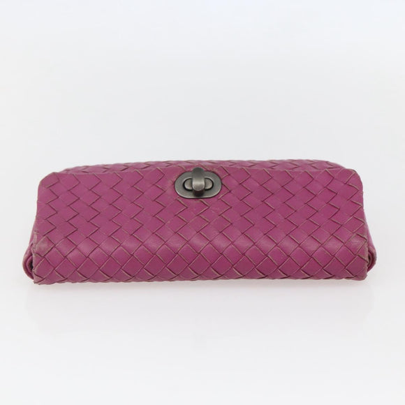 BOTTEGA VENETA INTRECCIATO Pouch Leather Pink 233813 Auth fm5005