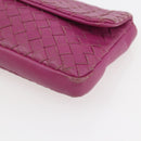 BOTTEGA VENETA INTRECCIATO Pouch Leather Pink 233813 Auth fm5005-7
