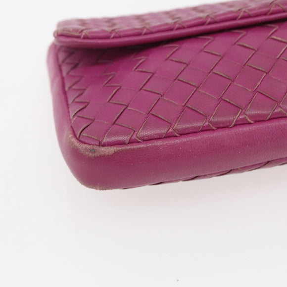 BOTTEGA VENETA INTRECCIATO Pouch Leather Pink 233813 Auth fm5005