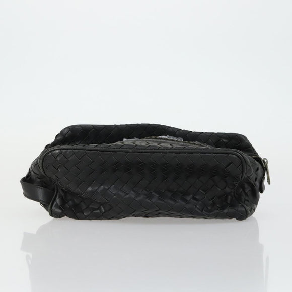 BOTTEGA VENETA INTRECCIATO Bag Leather Nylon 3 Set Beige Black Auth fm5006