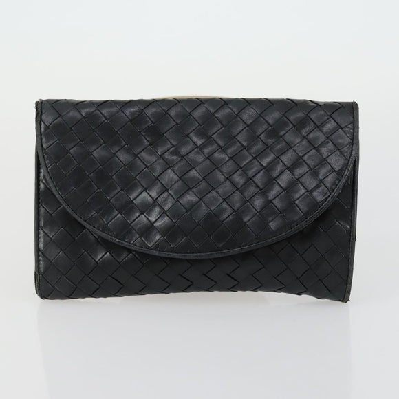 BOTTEGA VENETA INTRECCIATO Bag Leather Nylon 3 Set Beige Black Auth fm5006