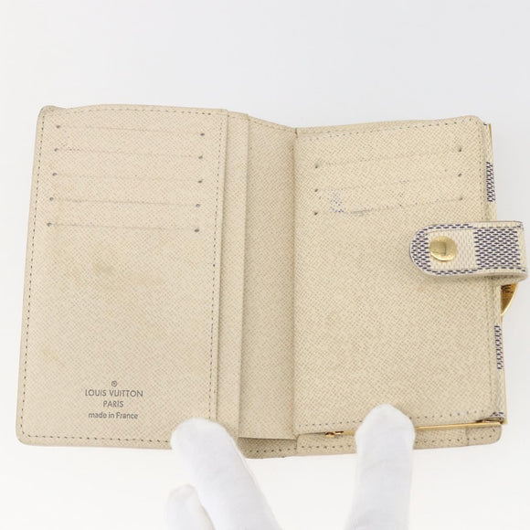 LOUIS VUITTON Damier Azur Portefeuille Viennois Wallet N61676 LV Auth fm5007