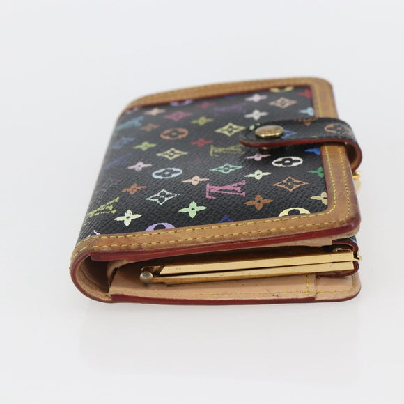 LOUIS VUITTON Multicolor Portefeuille Viennois Wallet Black M92988 Auth fm5009