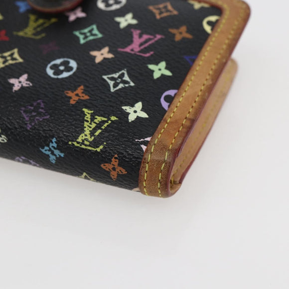 LOUIS VUITTON Multicolor Portefeuille Viennois Wallet Black M92988 Auth fm5009