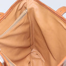 CELINE Macadam Canvas Tote Bag PVC Beige Gold Auth fm5010-18