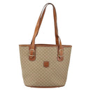 CELINE Macadam Canvas Tote Bag PVC Beige Gold Auth fm5010-2