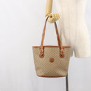 CELINE Macadam Canvas Tote Bag PVC Beige Gold Auth fm5010-24