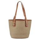 CELINE Macadam Canvas Tote Bag PVC Beige Gold Auth fm5010-3