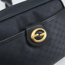GUCCI Micro GG Supreme Bag PVC Leather Black Gold 007 01422 0137 Auth fm5014-14