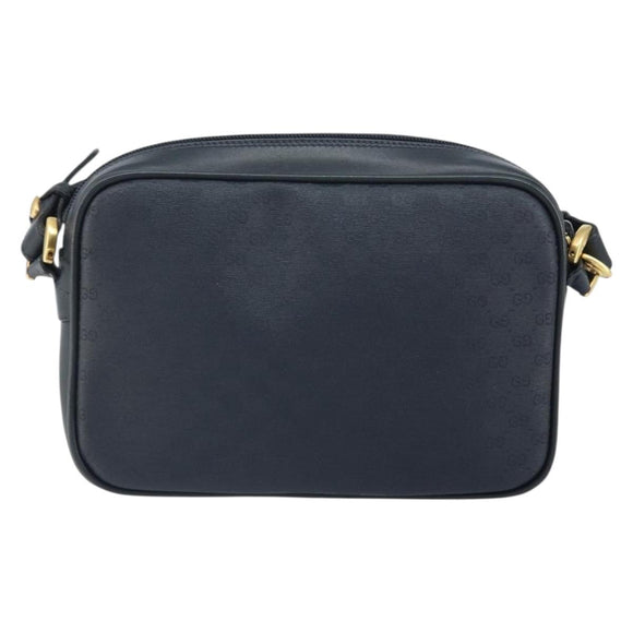 GUCCI Micro GG Supreme Bag PVC Leather Black Gold 007 01422 0137 Auth fm5014